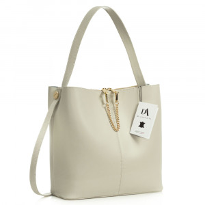 Geanta dama din piele naturala DiAmanti Ysabelle Crema